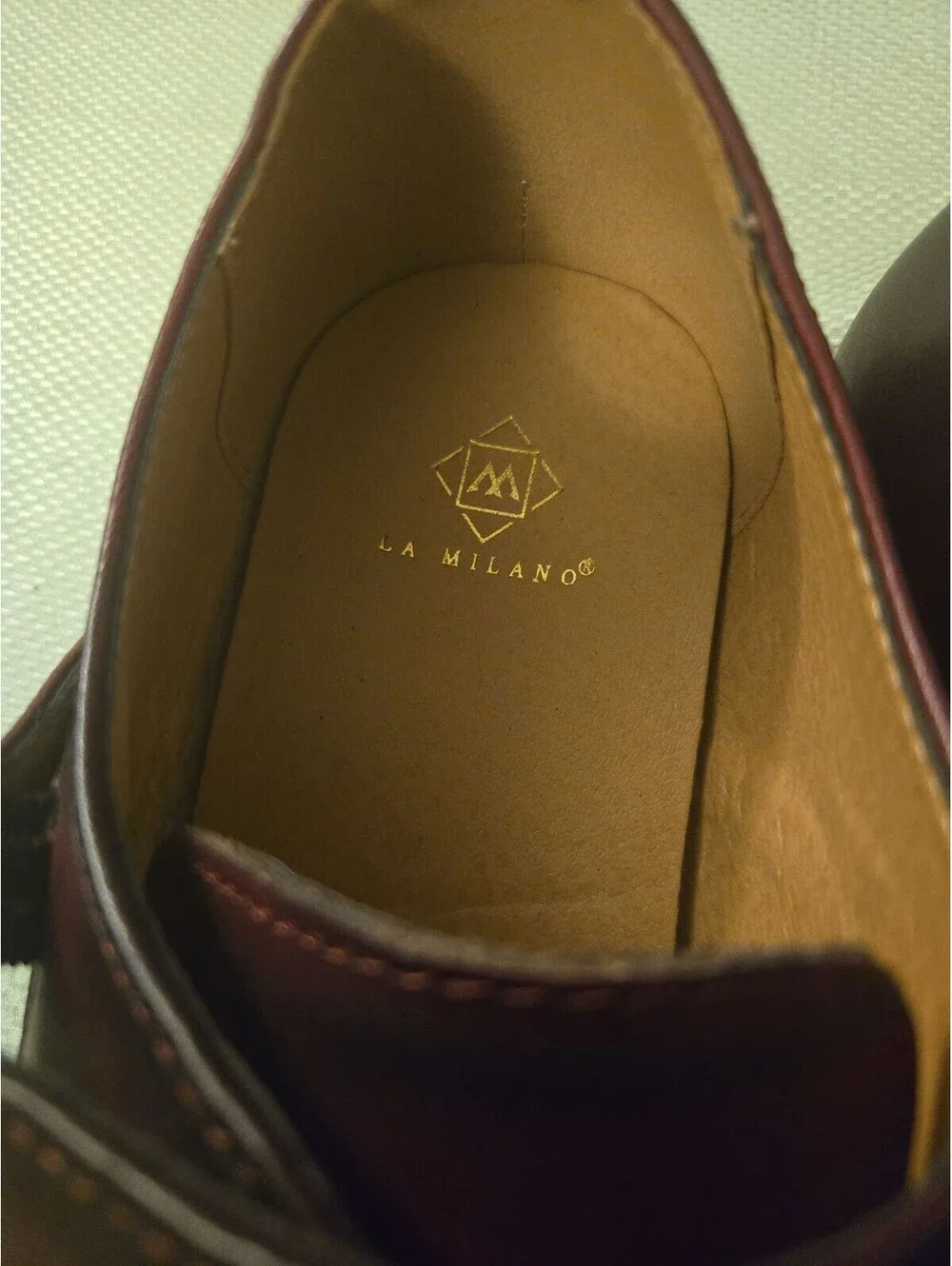 La Milano Men's Leather Double Monk Strap Dress Shoes - Burgundy Size 11